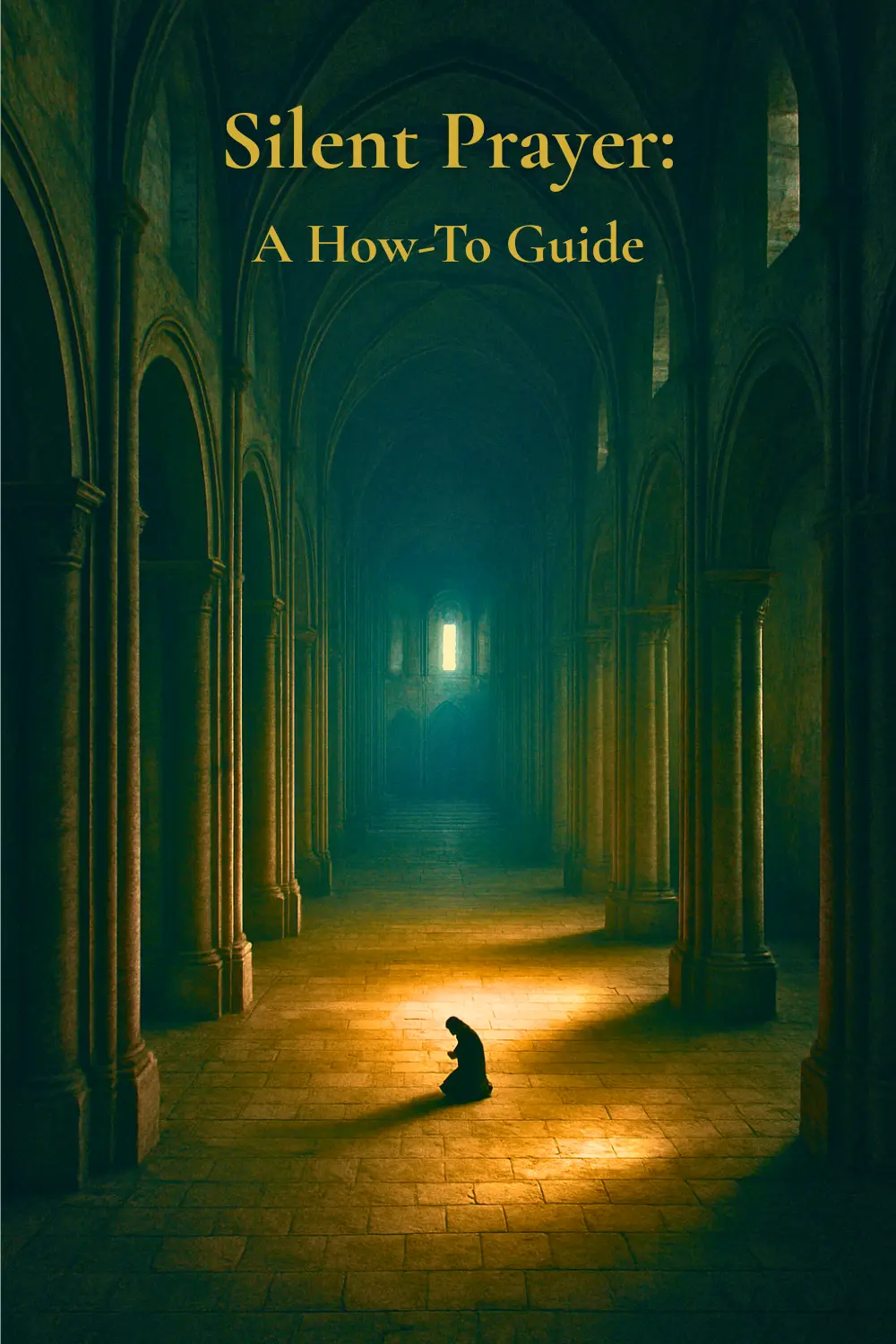 A solitary man sits in silent prayer in a vast cathedral, with the words When prayer has no words and Psalm 139:1-2 on the image.